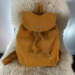 BAGGU Mustard Canvas Backpack